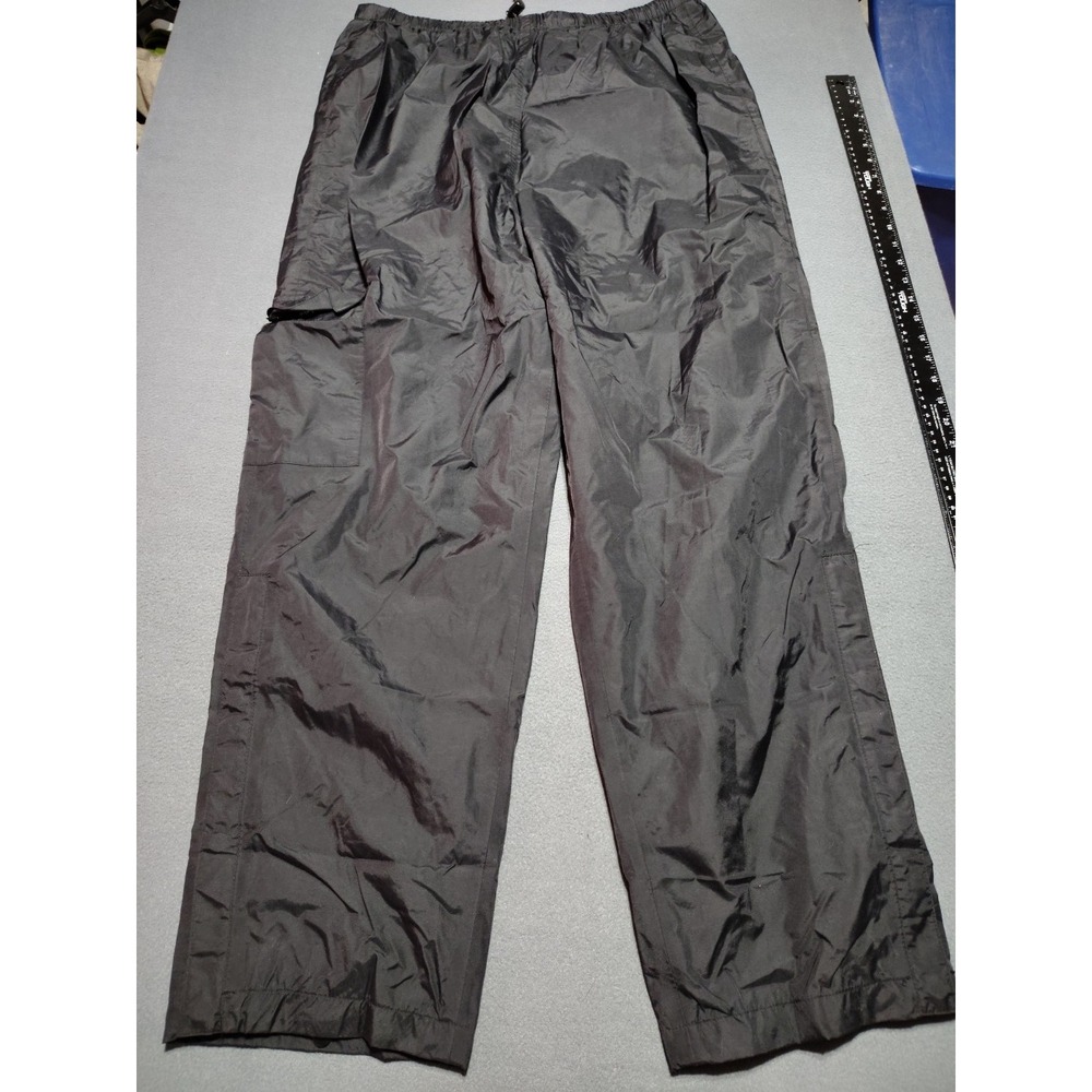 Coleman Warmup Pants Men XL Black Mesh Lined Nylon Cargo Pocket Adj Leg Openings